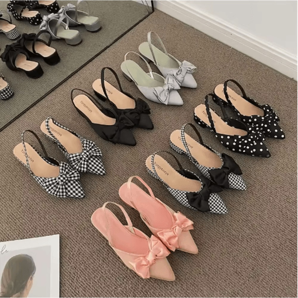 Elegant Pointed Strap Low Heel Sandals Womens Fashion Party Pumps 2023 0