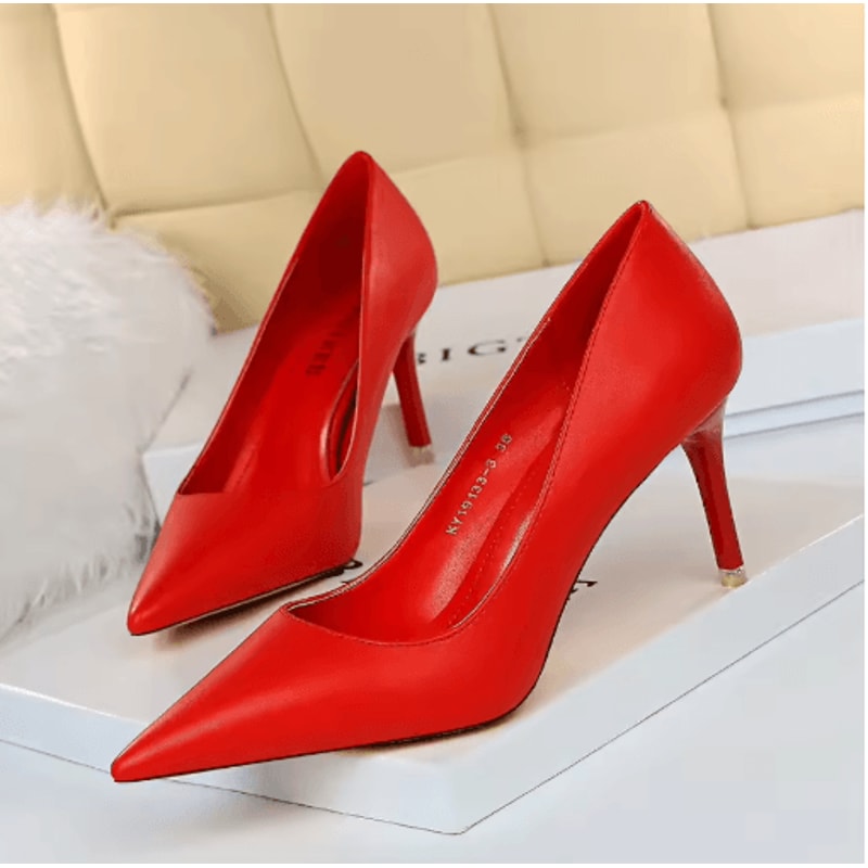 BIGTREE 2026 Classic Pointed Toe Stiletto Pumps Wedding Party High Heels 1