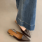 Summer Pointed Toe Slingback Mules Elegant Low Heel Party Sandals 6
