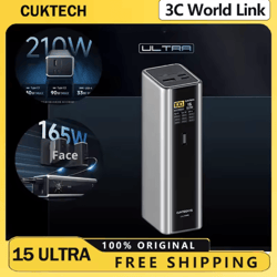 cuktech 15 ultra 20000mah 210w high power digital display power bank
