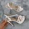 Loslandifen 14 Cm Platform High Heels Sandals Sexy Plus Size Sandals With Ankle Strap Heels For Wo 4