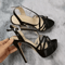 Loslandifen 14 Cm Platform High Heels Sandals Sexy Plus Size Sandals With Ankle Strap Heels For Wo 15