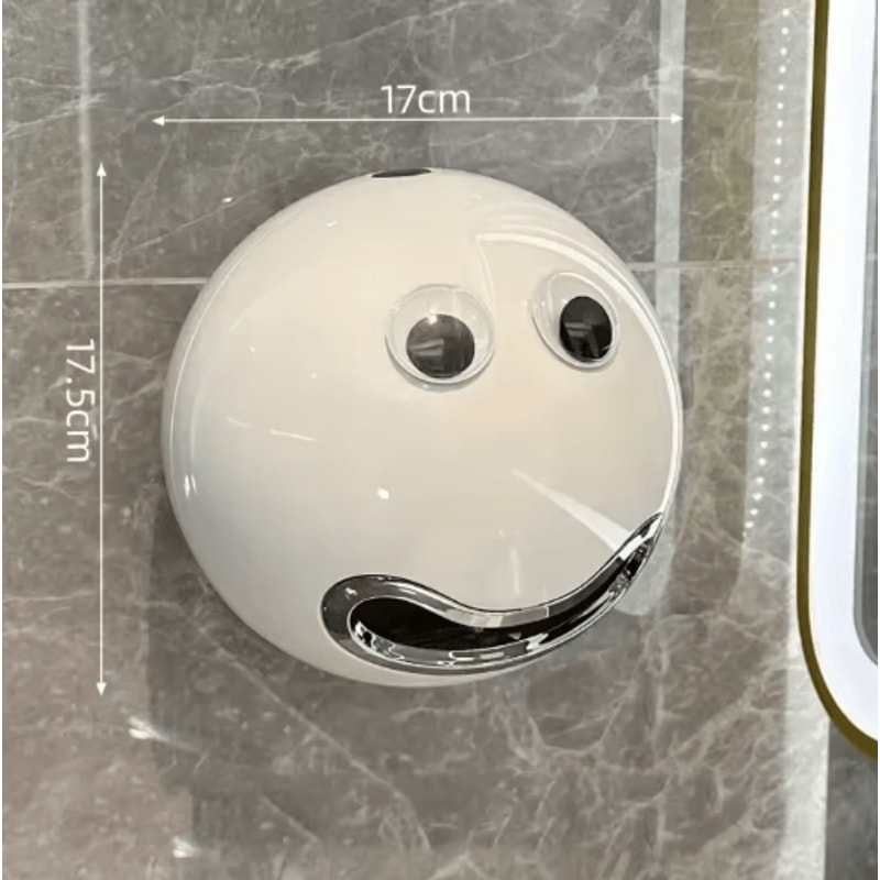 Creative Smiling Face Wall Mounted Toilet Paper Holder Waterproof No Drill Bathroom Tissue Box 1