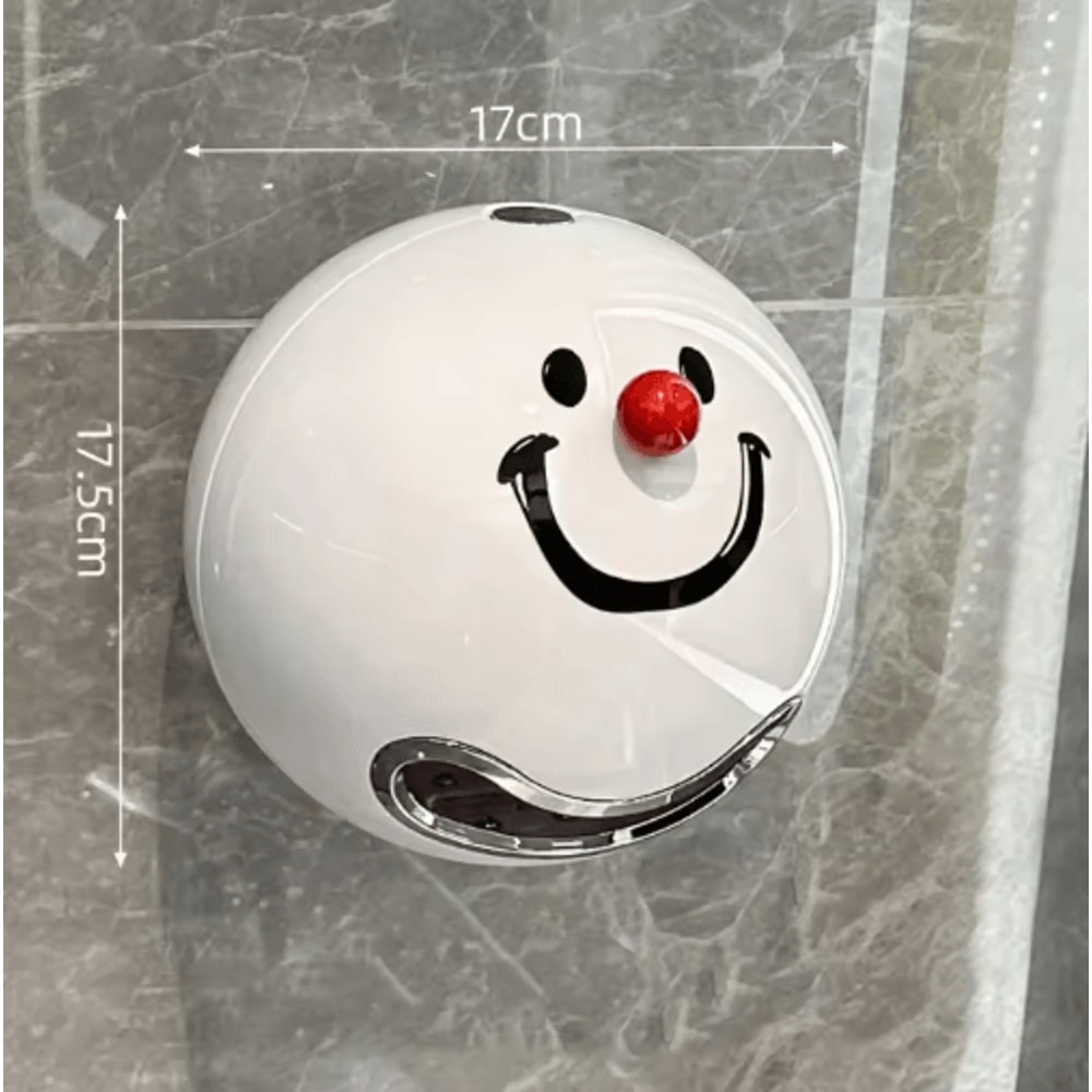 Creative Smiling Face Wall Mounted Toilet Paper Holder Waterproof No Drill Bathroom Tissue Box 2