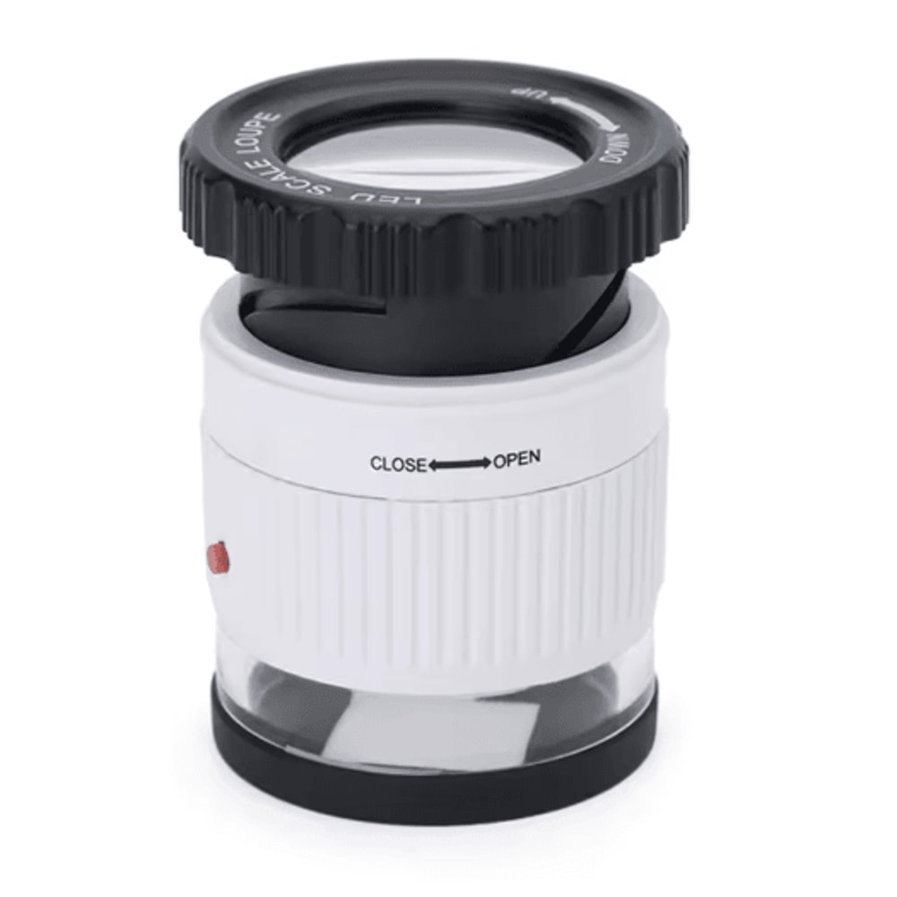 30X Adjustable Focal Length Loupe Magnifier Foldable Jewelry And Coin Inspection Glass 1