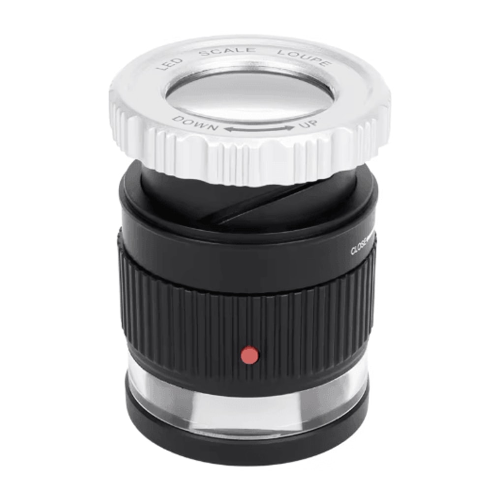 30X Adjustable Focal Length Loupe Magnifier Foldable Jewelry And Coin Inspection Glass 2