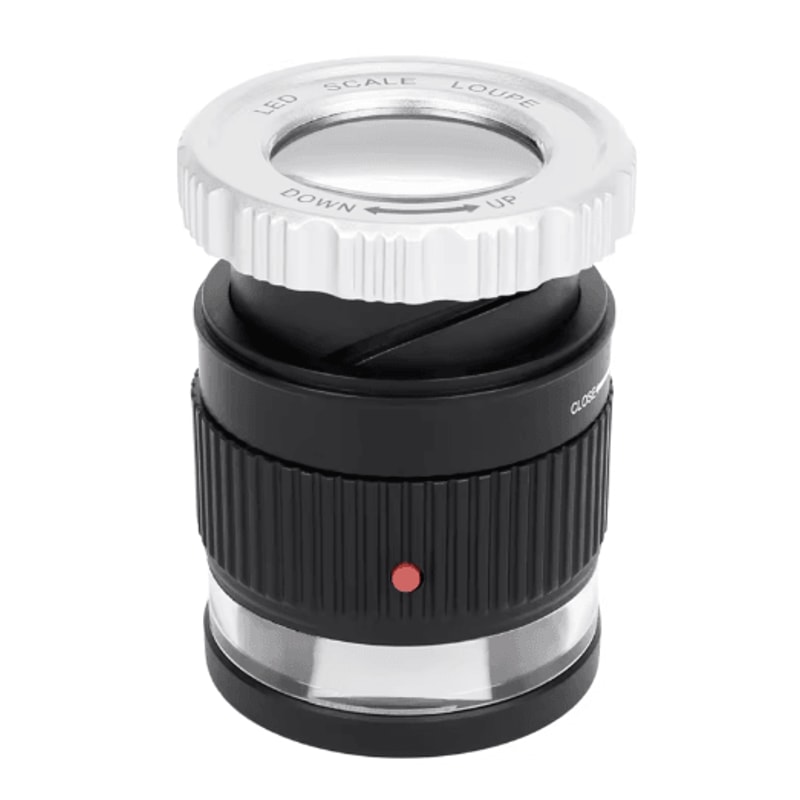 30X Adjustable Focal Length Loupe Magnifier Foldable Jewelry And Coin Inspection Glass 2