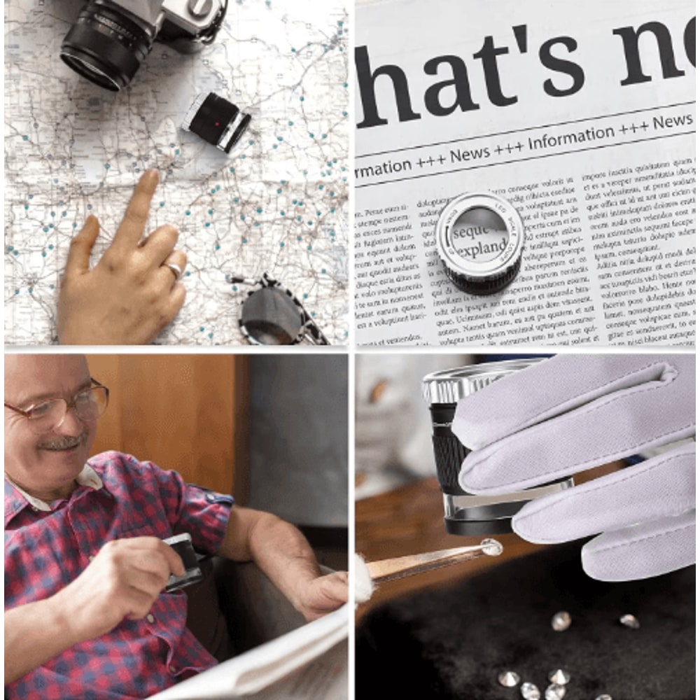 30X Adjustable Focal Length Loupe Magnifier Foldable Jewelry And Coin Inspection Glass 3