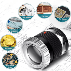 30x adjustable focal length loupe magnifier foldable jewelry and coin inspection glass