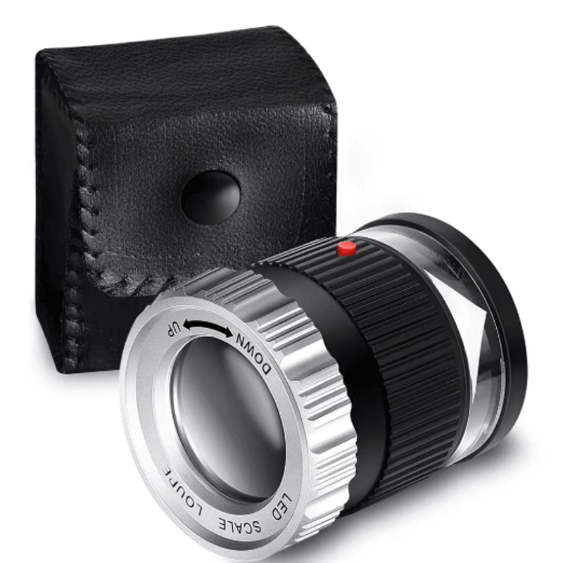 30X Adjustable Focal Length Loupe Magnifier Foldable Jewelry And Coin Inspection Glass 7