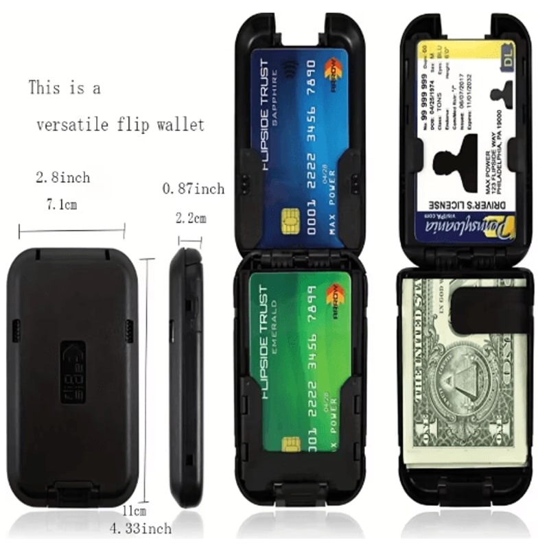 Slim RFID Blocking Metal Wallet For Men Crush Resistant Minimalist Front Pocket Wallet With Money C 6