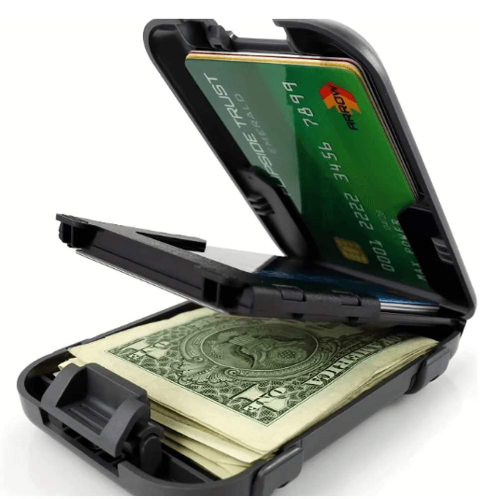 Slim RFID Blocking Metal Wallet For Men Crush Resistant Minimalist Front Pocket Wallet With Money C 0