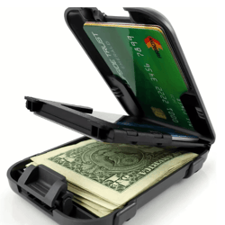 slim rfid blocking metal wallet for men crush resistant minimalist front pocket wallet with money clip