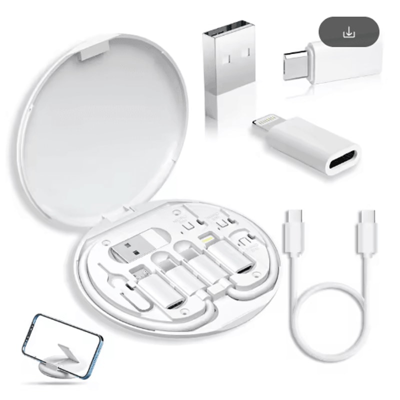 Portable 60W Fast Charging Multi Cable Set With Organizer Box And Phone Stand 2