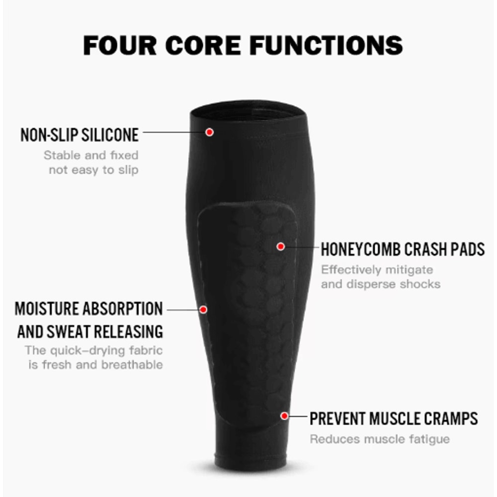 EVA Padded Ski Shin Guard Sleeves Impact Absorbing Calf Boot Bite Protector Pair 3