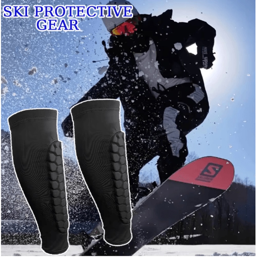 EVA Padded Ski Shin Guard Sleeves Impact Absorbing Calf Boot Bite Protector Pair 6