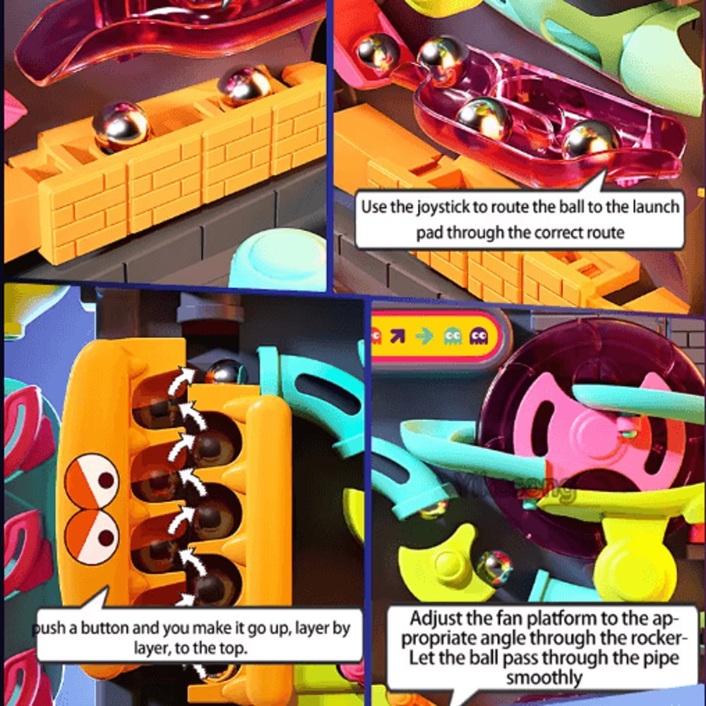 Montessori Multi Layer Wooden Ball Track Adventure Interactive Brain Game For Kids 4