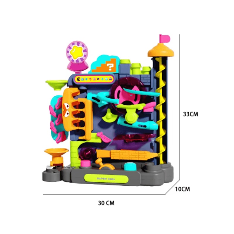 Montessori Multi Layer Wooden Ball Track Adventure Interactive Brain Game For Kids 8