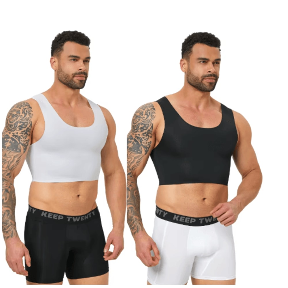 Mens Seamless Compression Shapewear Vest Slim Fit Breathable Body Shaper Tank 0