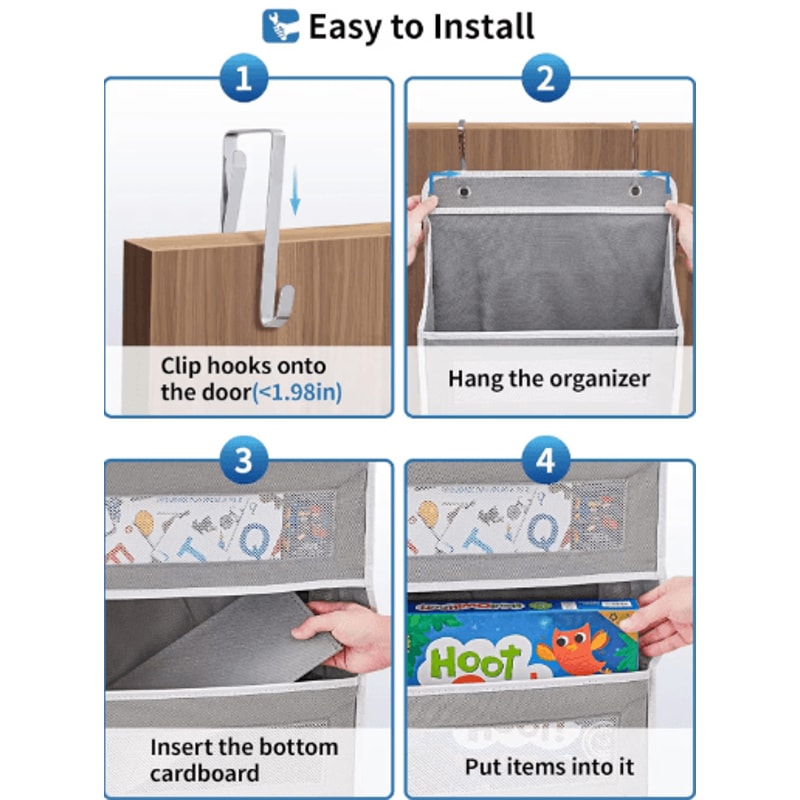 5 Shelf Over The Door Organizer Large Capacity Hanging Door Storage Organizer For Bedroom And Bathr 5