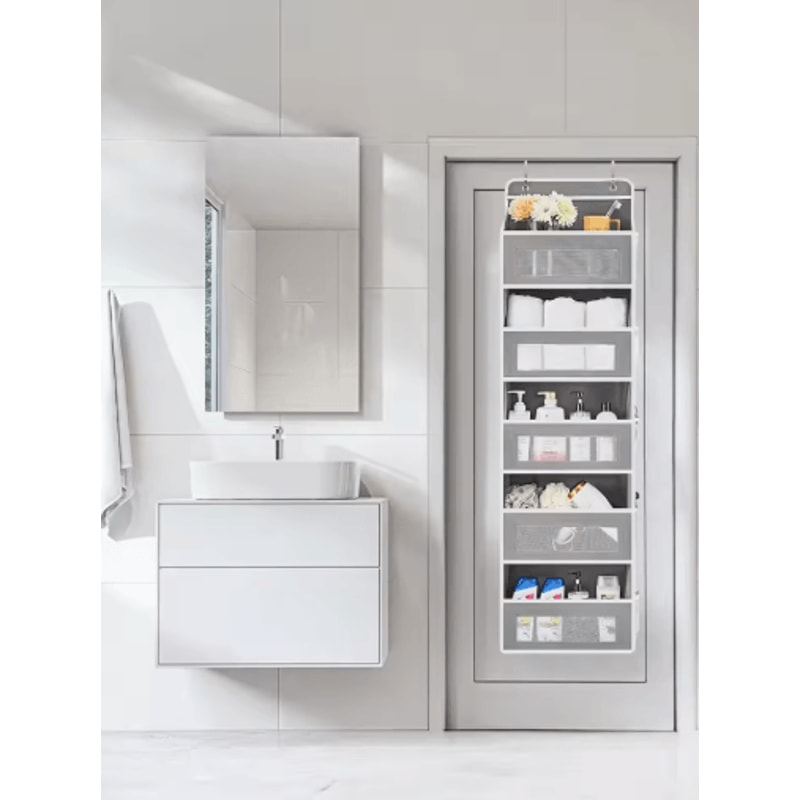 5 Shelf Over The Door Organizer Large Capacity Hanging Door Storage Organizer For Bedroom And Bathr 9