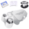 30X 60X LED Lighted Jewelry Magnifier Portable Dual Magnification Pocket Loupe 1