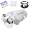 30X 60X LED Lighted Jewelry Magnifier Portable Dual Magnification Pocket Loupe 1