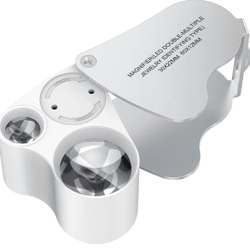 30x 60x led lighted jewelry magnifier – portable dual magnification pocket loupe