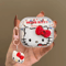 3D Sanrio Hello Kitty AirPods Case Cute Hard Protective Cover With Bowknot Design 0