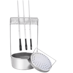 portable stainless steel paint brush cleaner – artist brush washer with removable screen & holder