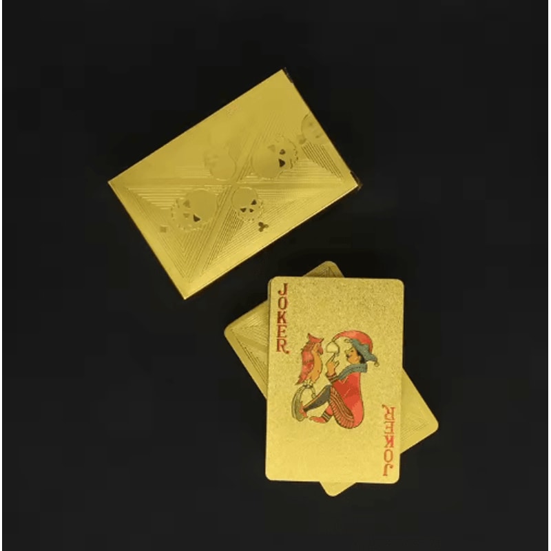 Gold Foil Skull Waterproof PVC Poker Cards Washable Flexible Premium Playing Deck 5