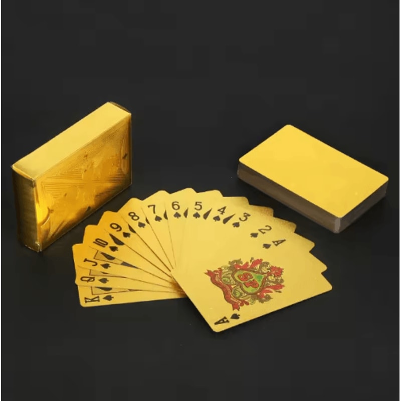 Gold Foil Skull Waterproof PVC Poker Cards Washable Flexible Premium Playing Deck 0