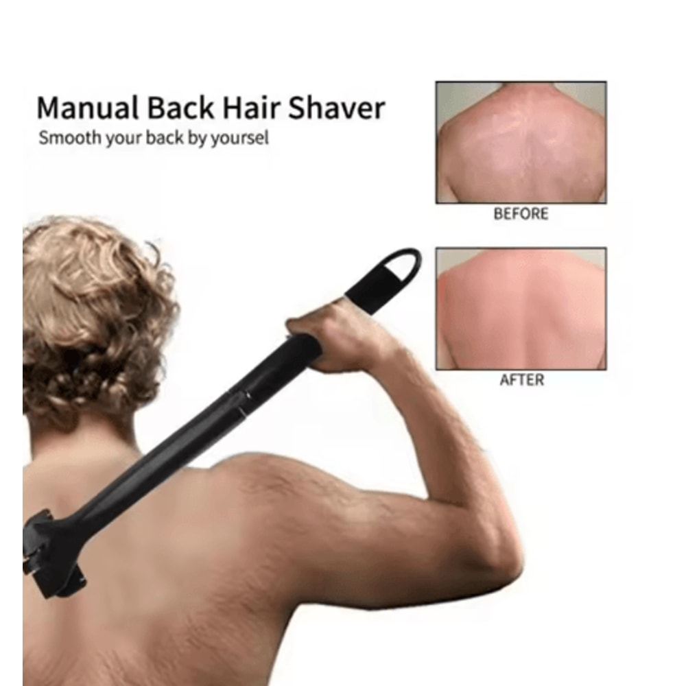 Foldable Back Shaver For Men Adjustable Long Handle Body Hair Removal Razor 0