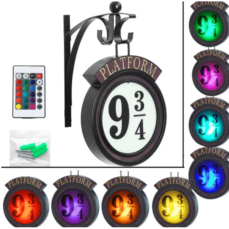 Vintage Harry Potter Night Light Retro Platform 9 34 Wall Light LED Hanging Sign Lamp For Fans Ho 1