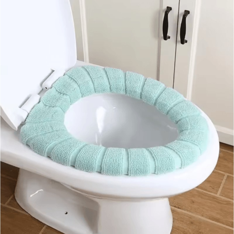 Plush Toilet Seat Cover Warm Soft Acrylic Toilet Mat Washable Bathroom Lid Cover 3