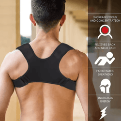 adjustable posture corrector for men and women – comfortable back & clavicle support brace