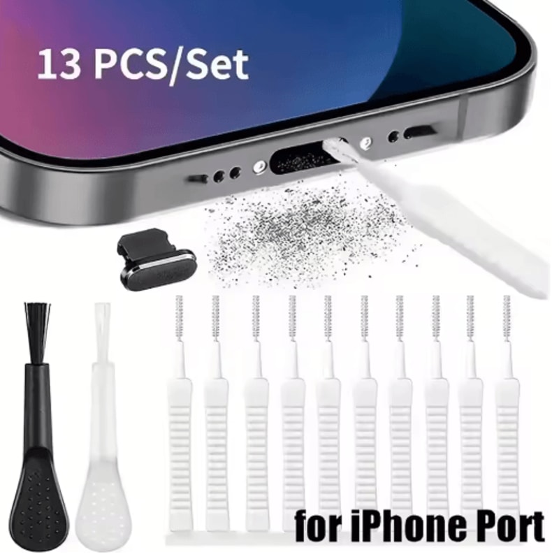 Precision Phone Charging Port Cleaning Kit With Dust Plug Set Speaker Earphone Cleaner For IPhone 2