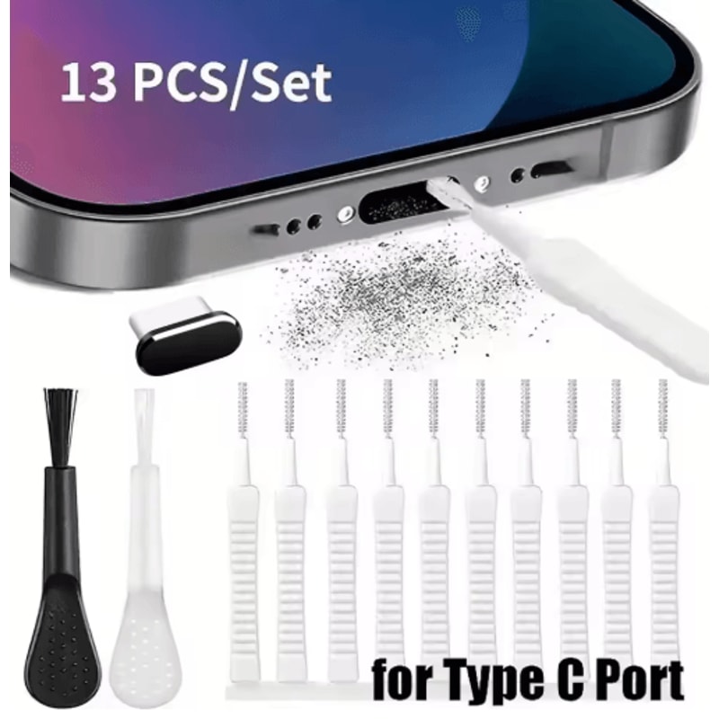 Precision Phone Charging Port Cleaning Kit With Dust Plug Set Speaker Earphone Cleaner For IPhone 5
