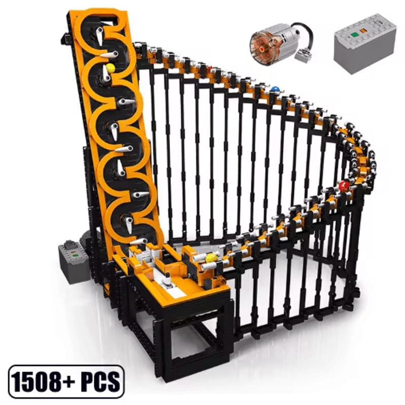 MOC Technical Building Blocks GBC Harp Track Mechanical Transmission Ball Lift Brick Set 1