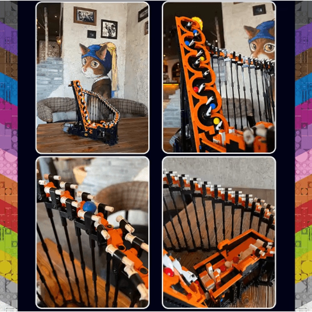 MOC Technical Building Blocks GBC Harp Track Mechanical Transmission Ball Lift Brick Set 2