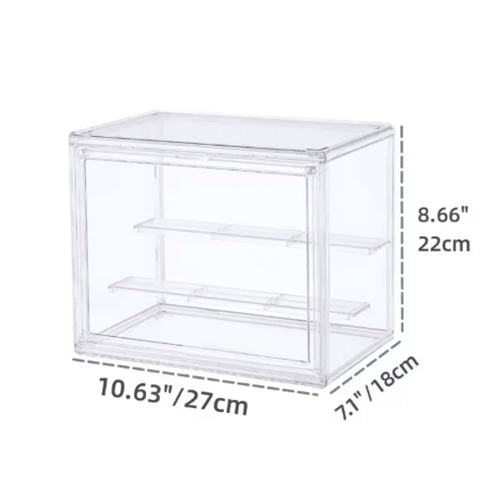 Stackable Clear Display Box For Collectibles Dustproof Plastic Storage Case With Interlayers 3