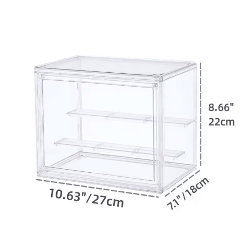 Stackable Clear Display Box For Collectibles Dustproof Plastic Storage Case With Interlayers 3
