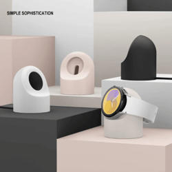 universal samsung galaxy watch charger stand – silicone charging dock for galaxy watch 3, 4, 5 pro, 6 & 7 (40/44/46mm)