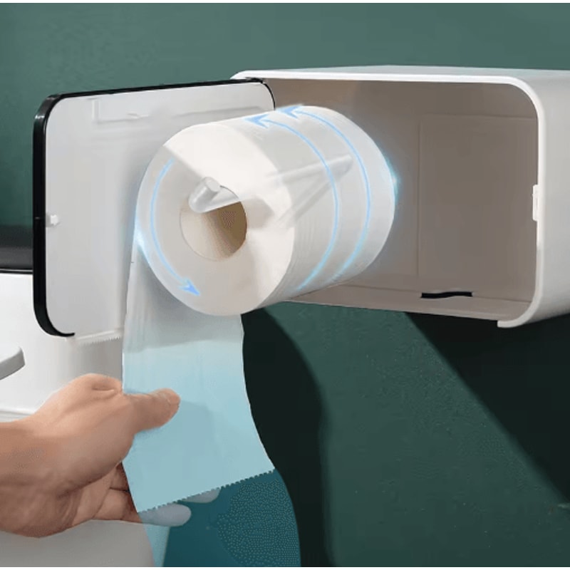 No Drill Toilet Paper Holder Waterproof Wall Mounted Tissue Organizer For Bathroom RV 10