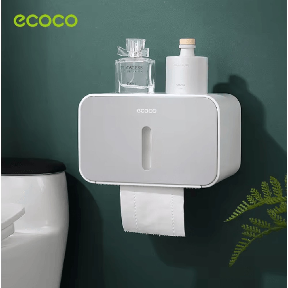 No Drill Toilet Paper Holder Waterproof Wall Mounted Tissue Organizer For Bathroom RV 2