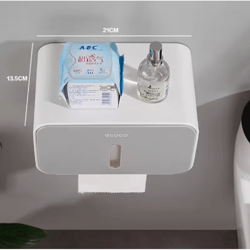 No Drill Toilet Paper Holder Waterproof Wall Mounted Tissue Organizer For Bathroom RV 9