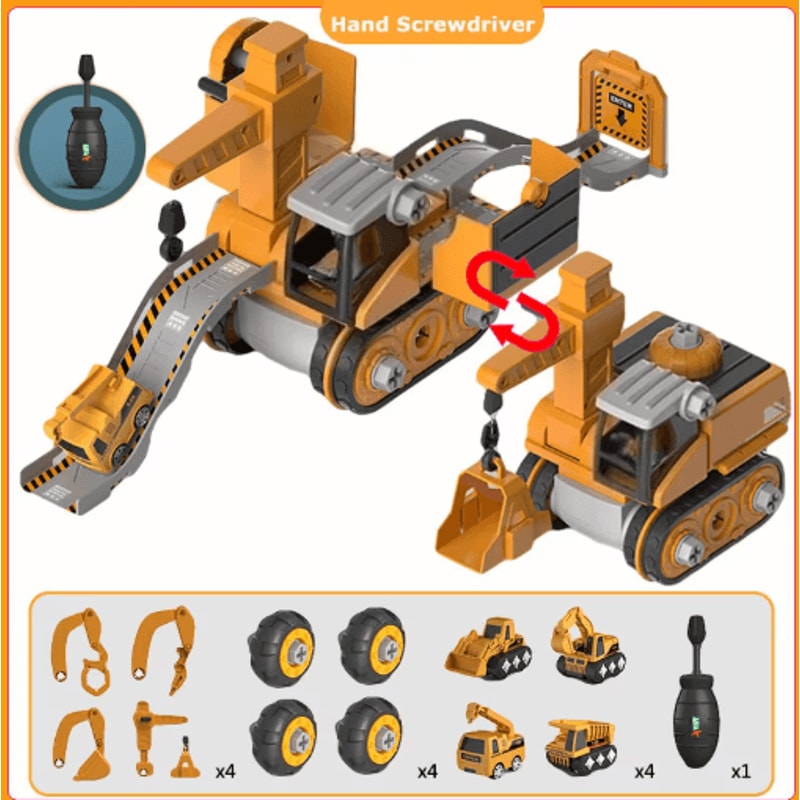 Kids Engineering Tool Set With Electric Drill Educational Build Your Own Vehicle Kit 2