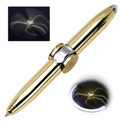 multifunctional gyro fidget pen – metal led spinner ballpoint with luminous rotating top
