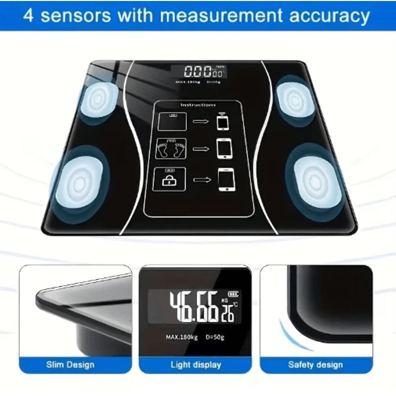 Intelligent Digital Body Weight Scale With Backlit LED Display 400 Lbs High Capacity Bathroom Scal 1