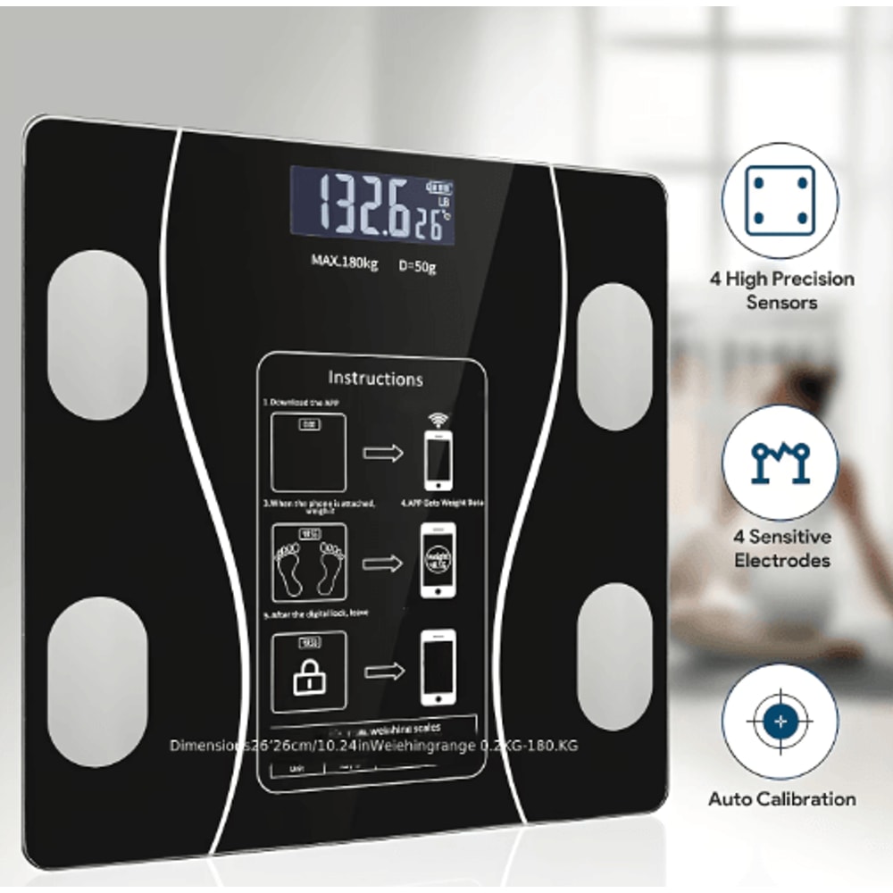 Intelligent Digital Body Weight Scale With Backlit LED Display 400 Lbs High Capacity Bathroom Scal 3